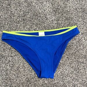 Royal Blue Bikini Bottom with Neon Yellow Trim